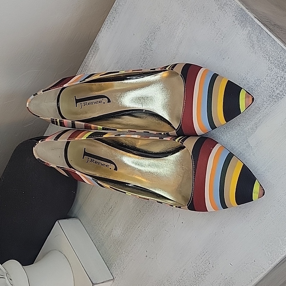 J.Renee Stripped Pumps SZ 8M